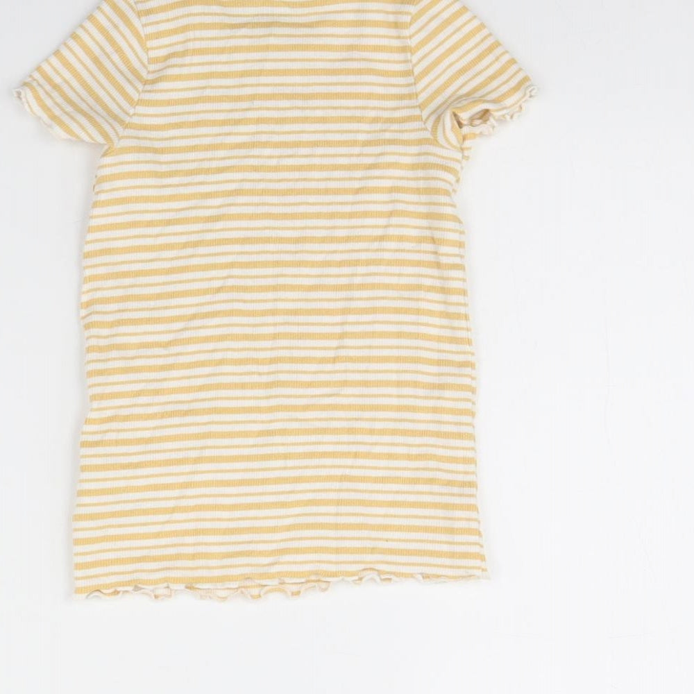 Nutmeg Girls Yellow Striped  T-Shirt Dress  Size 4 Years