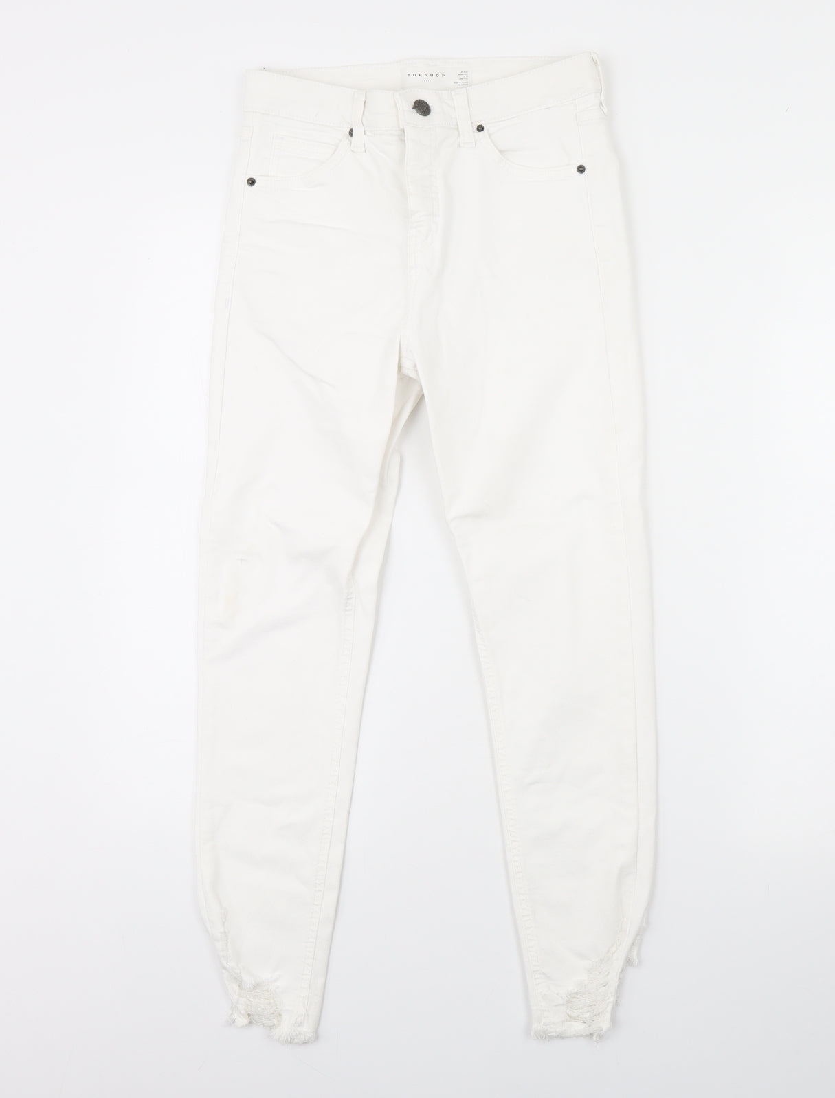 Topshop Womens White  Denim Skinny Jeans Size 28 in L28 in