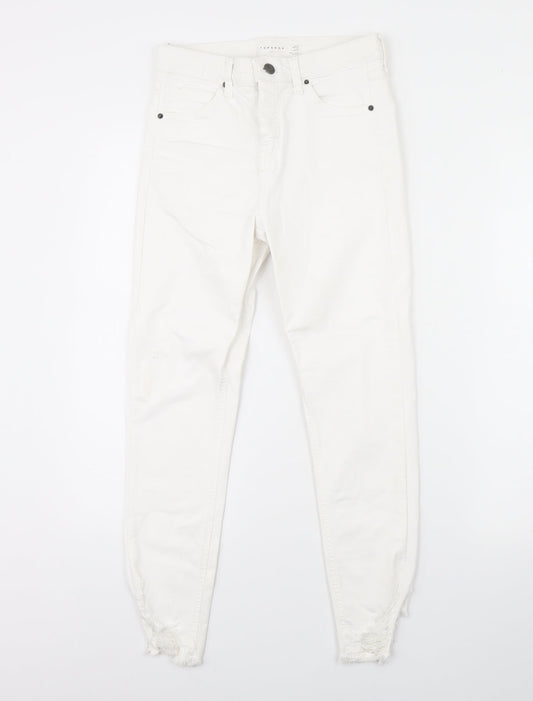 Topshop Womens White  Denim Skinny Jeans Size 28 in L28 in