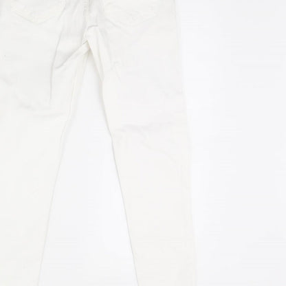 Topshop Womens White  Denim Skinny Jeans Size 28 in L28 in