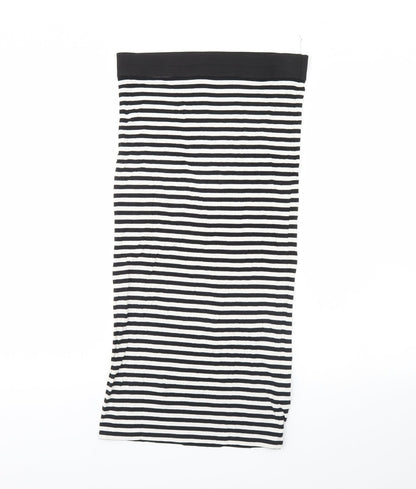 Miss Selfridge Womens White Striped  Flare Skirt Size 10