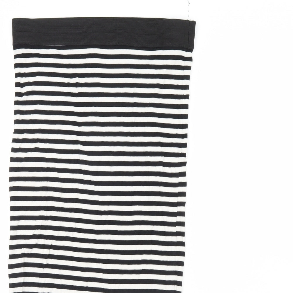 Miss Selfridge Womens White Striped  Flare Skirt Size 10