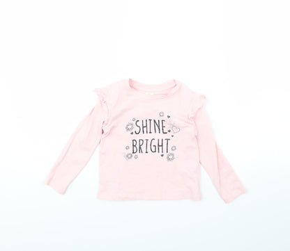 Very Girls Pink   Basic T-Shirt Size 2 Years  - Shine Bright