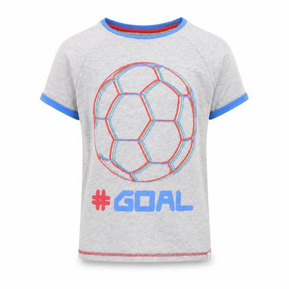 Front view of Harry Bear boys’ grey basic t-shirt, size 12, years - football