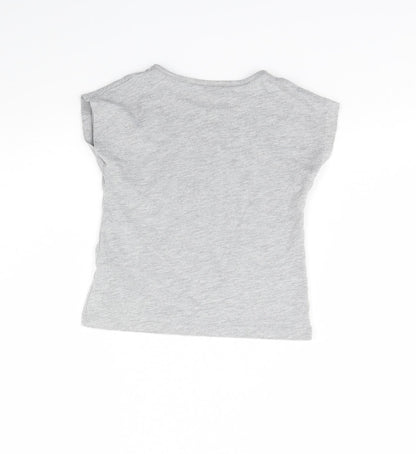 M&s Girls Grey   Basic T-Shirt Size 3 Years