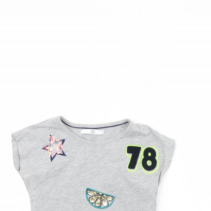 M&s Girls Grey   Basic T-Shirt Size 3 Years