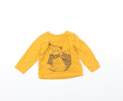 Mothercare Girls Yellow   Basic T-Shirt Size 6-9 Months