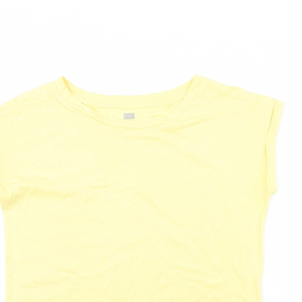 F&F Womens Yellow   Basic T-Shirt Size 8
