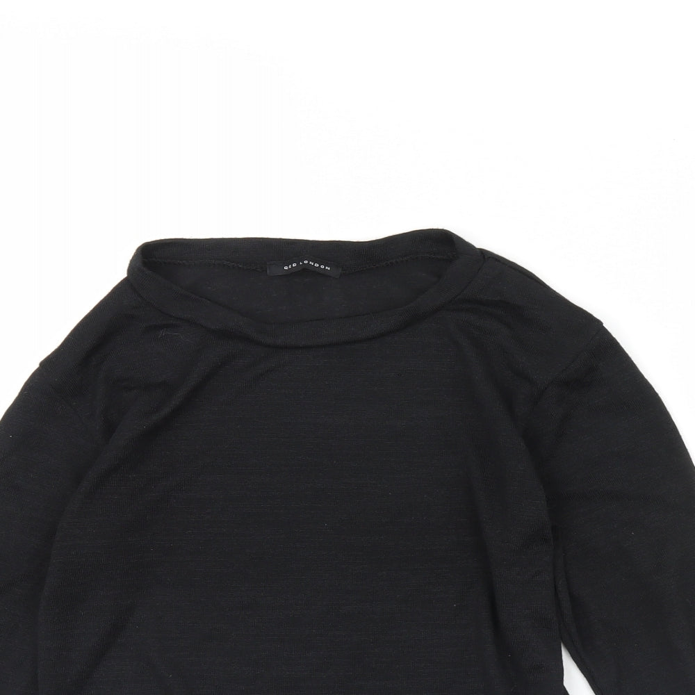 Womens UK Size S QED London Black Pullover Jumper