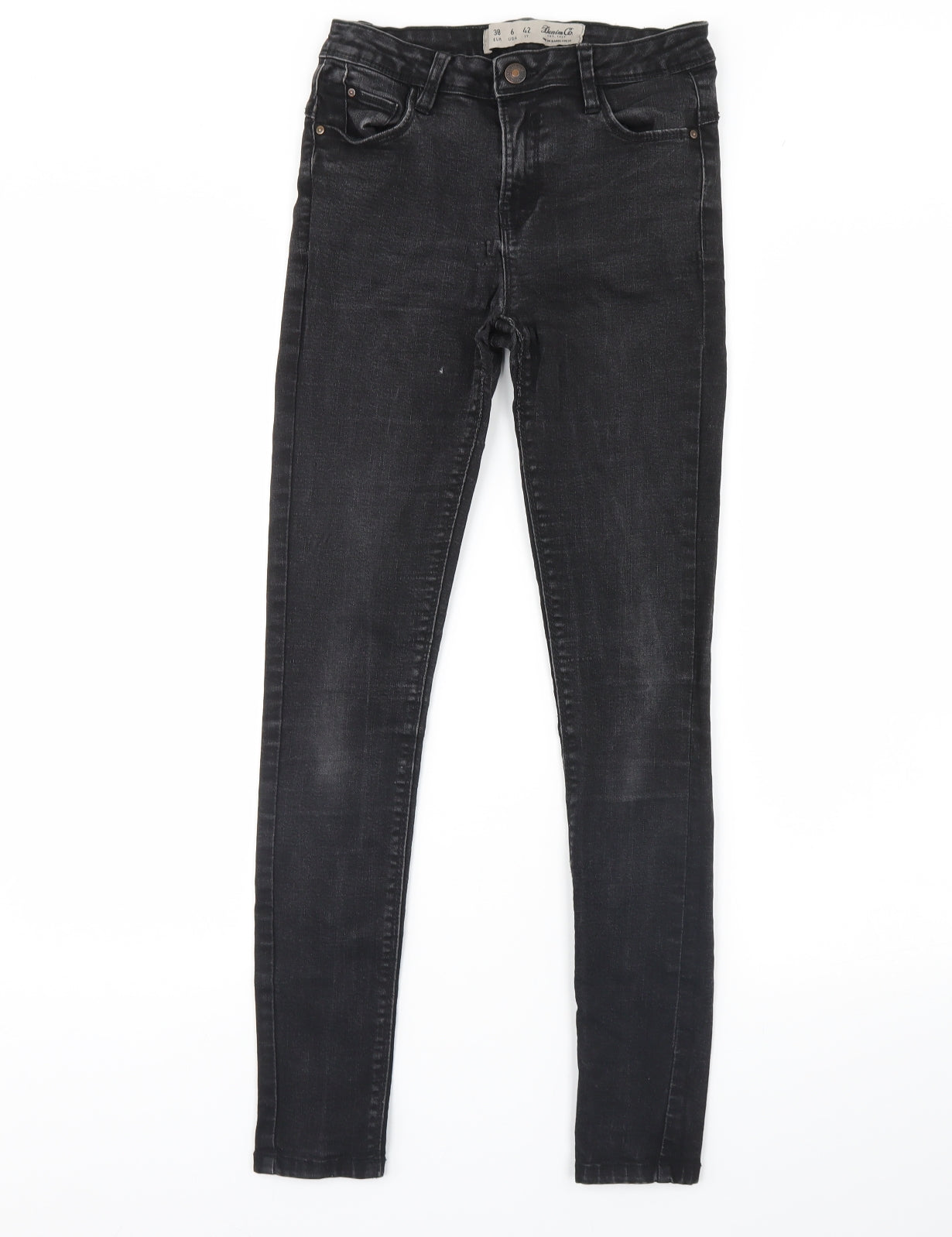 Denim & Co. Womens Black  Denim Skinny Jeans Size 10 L28 in