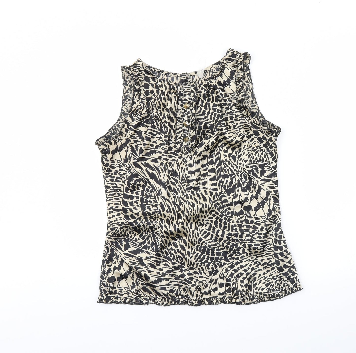 Womens UK Size 12 Preworn Beige Basic Tank