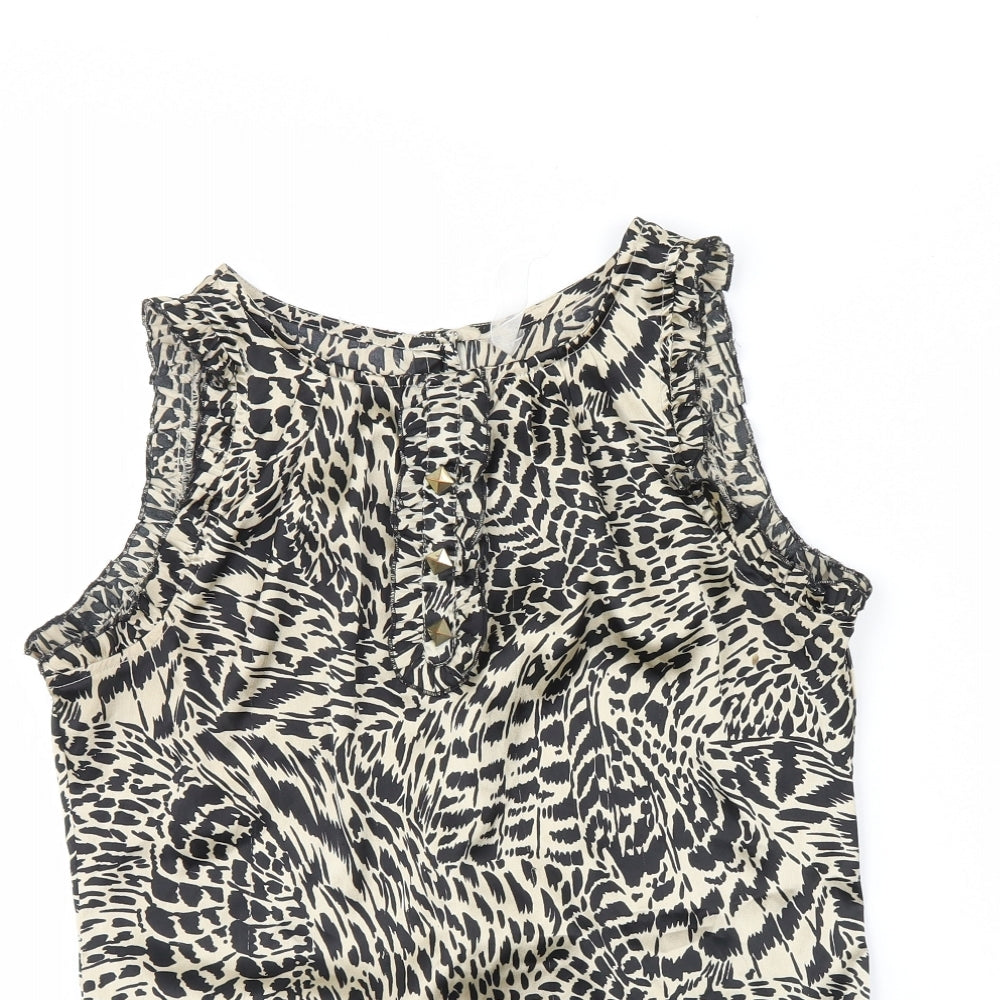 Womens UK Size 12 Preworn Beige Basic Tank