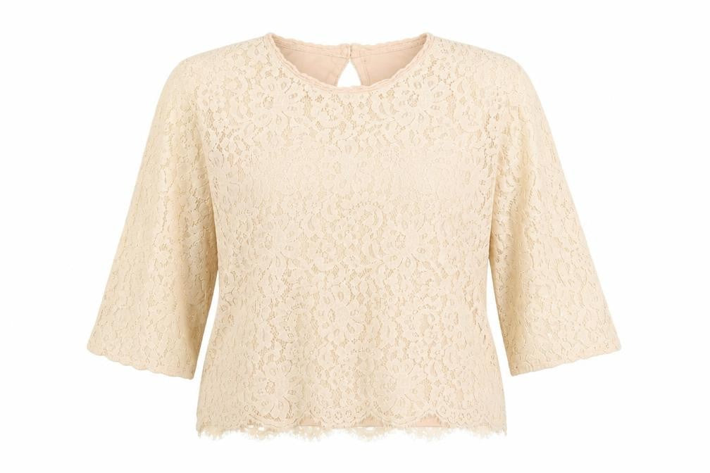 Womens UK Size 14 H&M Beige Basic Blouse