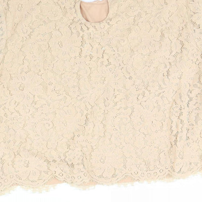 Womens UK Size 14 H&M Beige Basic Blouse