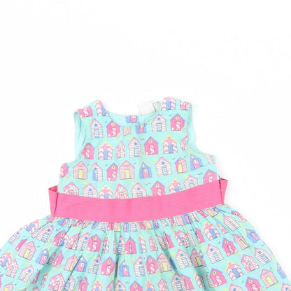 Mini Club Girls Green Spotted  Fit & Flare  Size 18 Months  - House