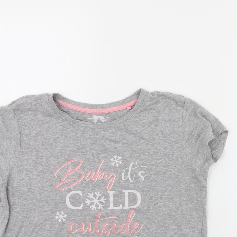 Close-up detail of The range women’s grey solid cami pyjama top, size UK 10, - christmas