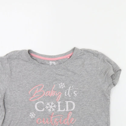 Close-up detail of The range women’s grey solid cami pyjama top, size UK 10, - christmas