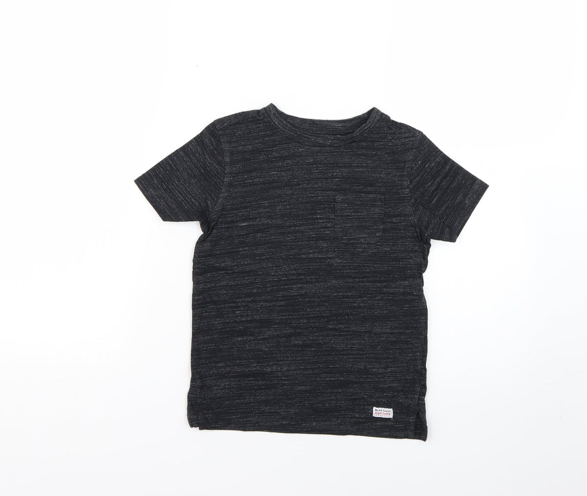 Additional front view of George boys’ grey basic t-shirt, size 5-6, years