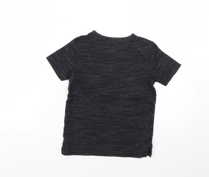 Back view of George boys’ grey basic t-shirt, size 5-6, years