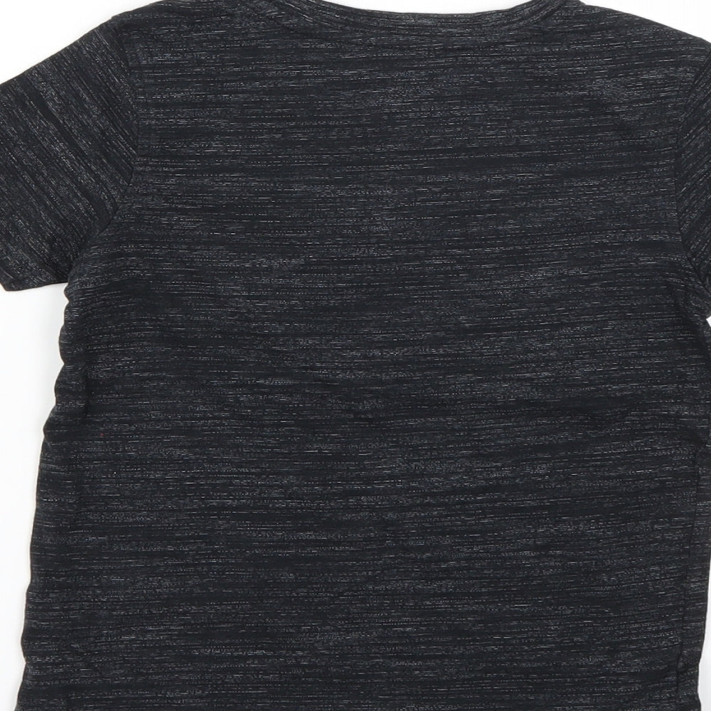 Brand and care label for George boys’ grey basic t-shirt, size 5-6, years