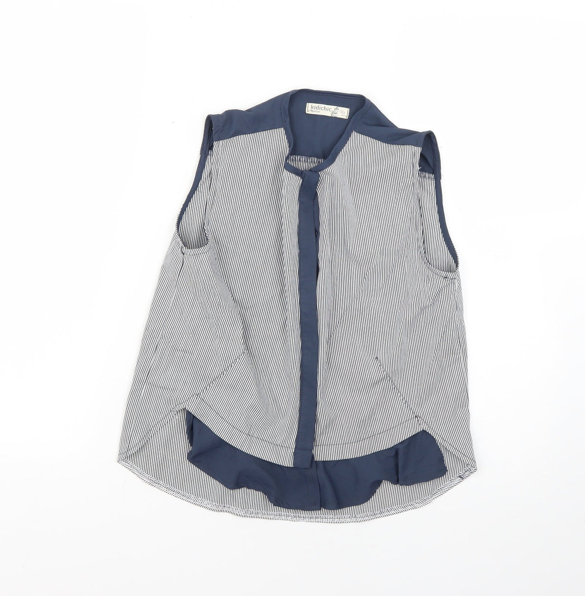 Additional front view of kidichic girls’ multicoloured striped basic button-up, size 16, years