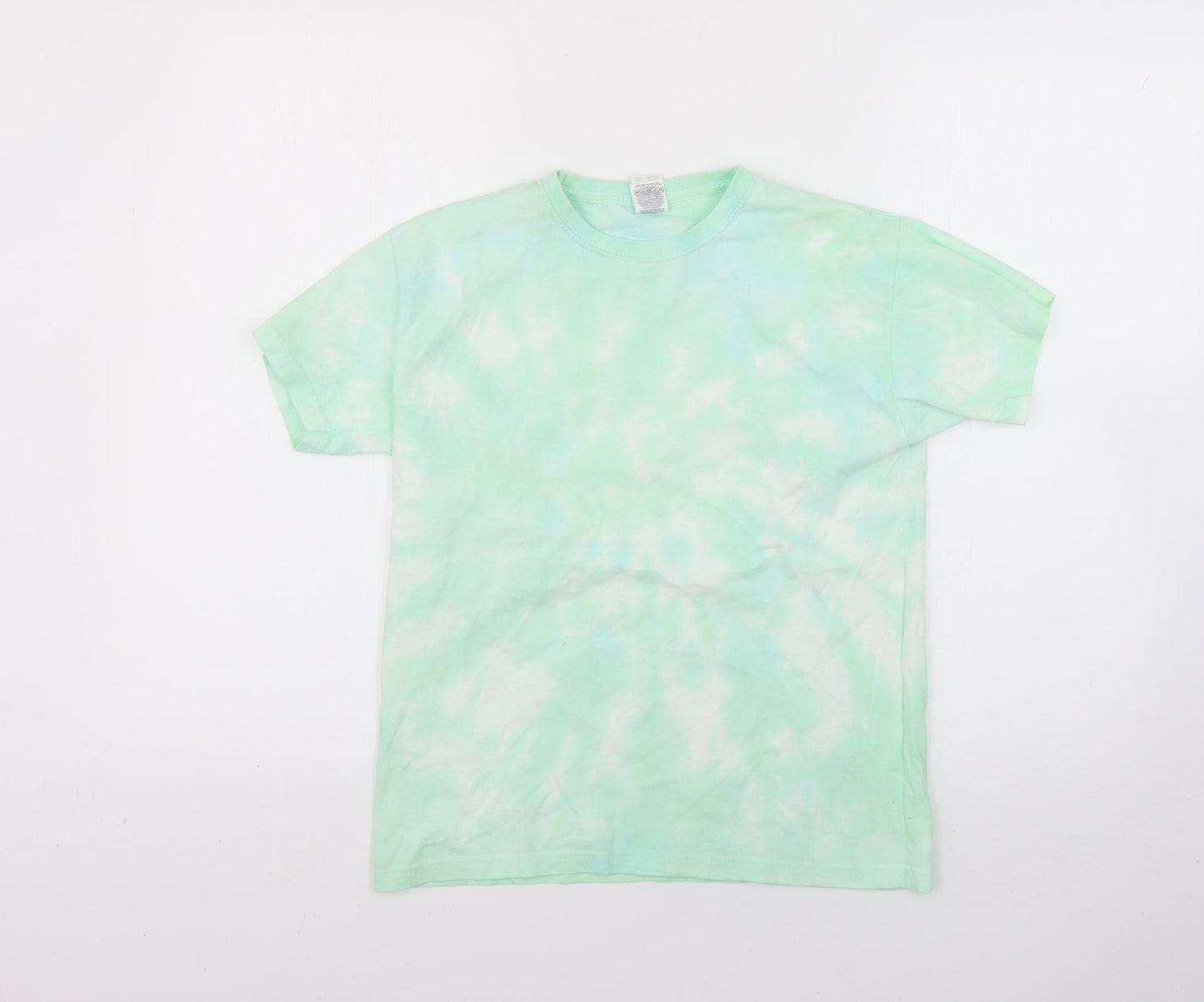 Fruit of the Loom Boys Green Geometric  Basic T-Shirt Size 10-11 Years
