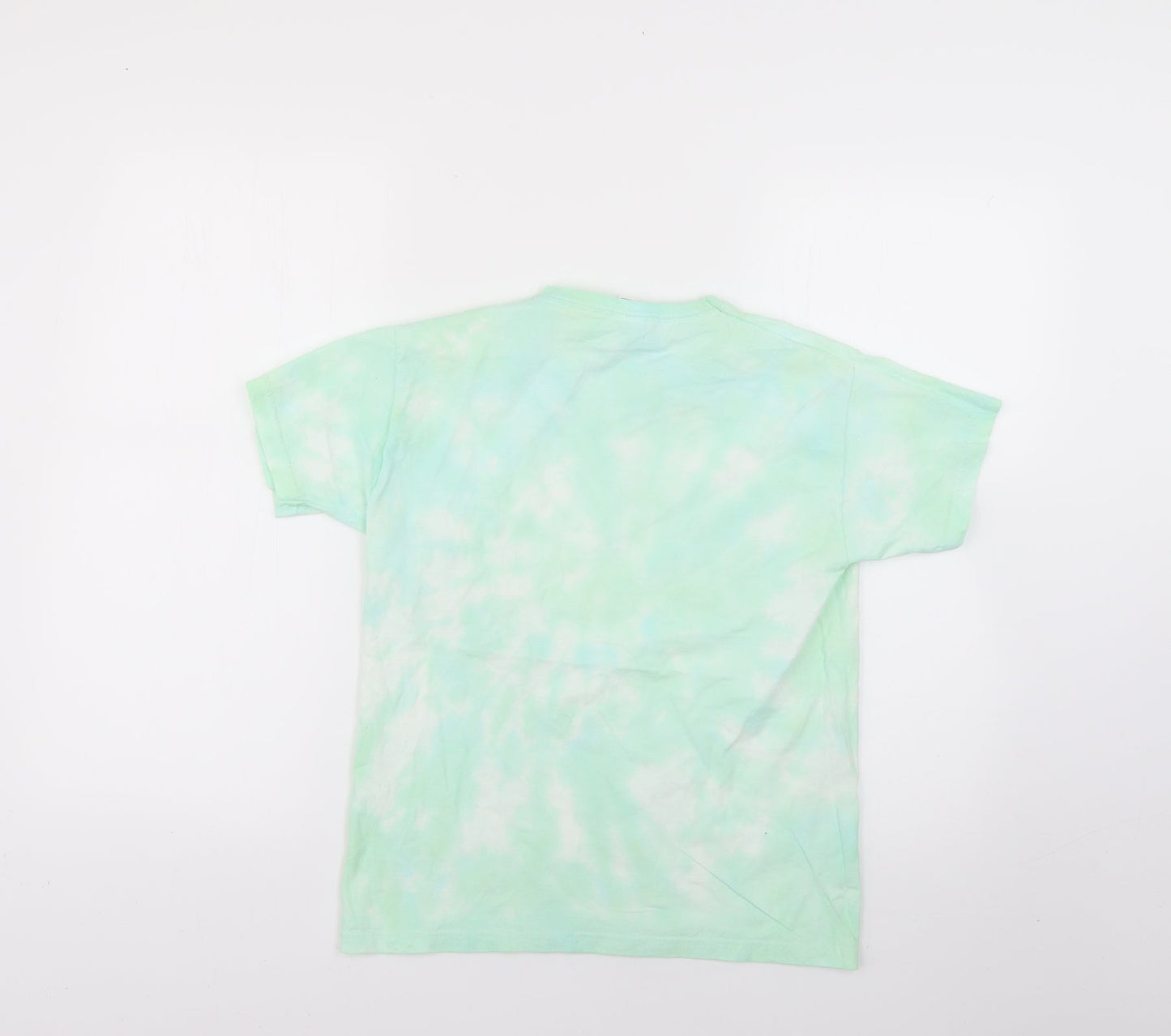 Fruit of the Loom Boys Green Geometric  Basic T-Shirt Size 10-11 Years