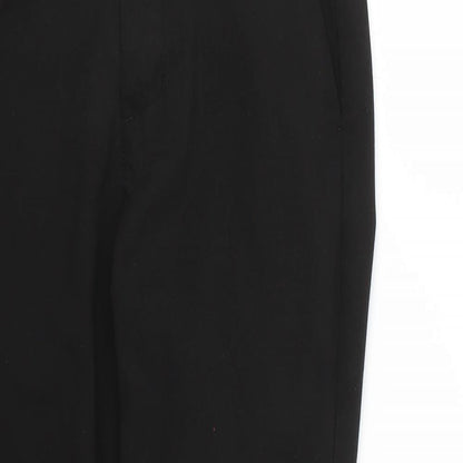 Close-up detail of Next boys’ black cropped trousers, size 10, years
