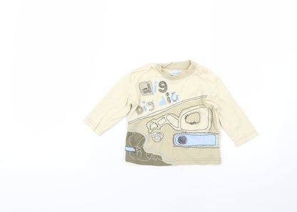 Additional front view of Cherokee Baby Beige Basic T-Shirt, size 6-9, Months
