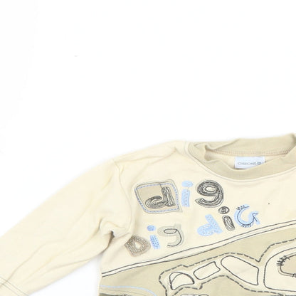 Close-up detail of Cherokee Baby Beige Basic T-Shirt, size 6-9, Months