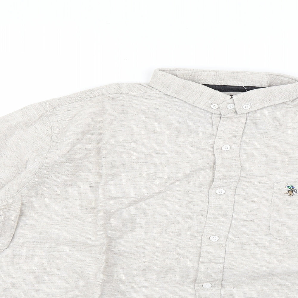 wassup dude Mens Beige    Button-Up Size XL