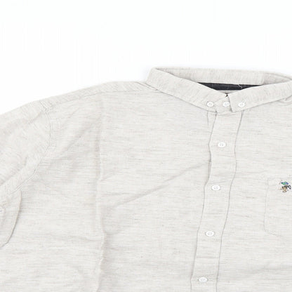 wassup dude Mens Beige    Button-Up Size XL