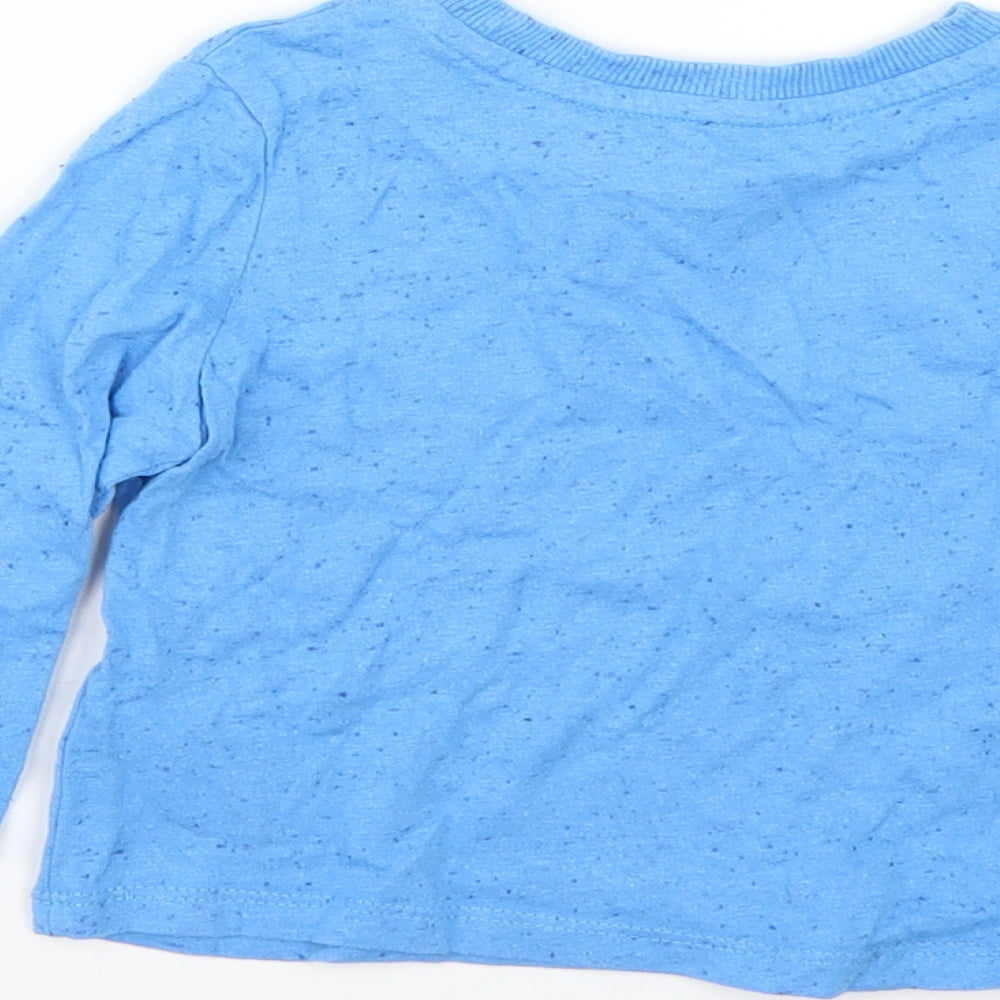 Brand and care label for Very Baby Blue Basic T-Shirt, size 12-18, Months