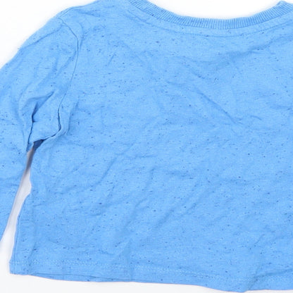 Brand and care label for Very Baby Blue Basic T-Shirt, size 12-18, Months