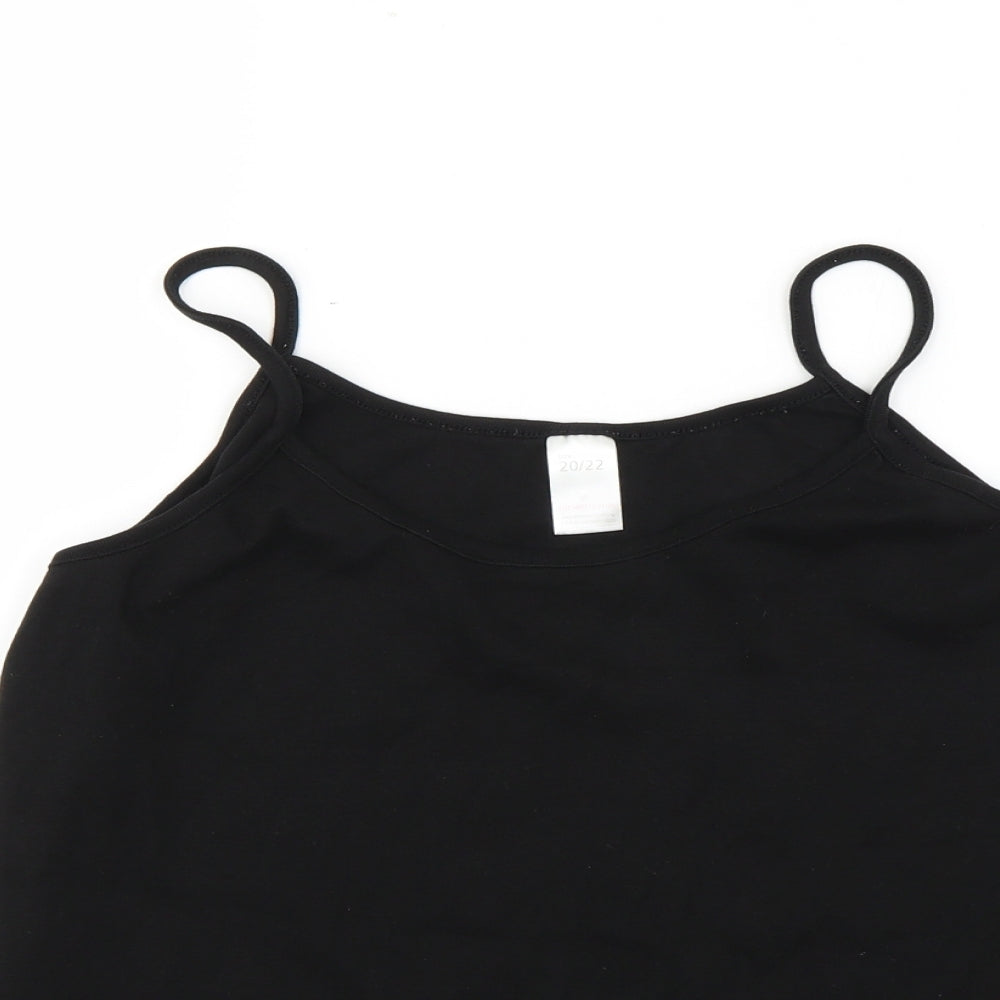 Womens UK Size 20 Preworn Black Basic Tank