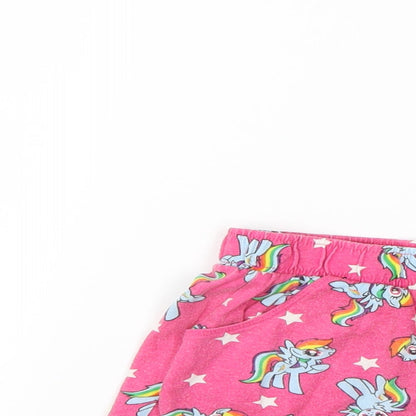 My Little Pony Girls Pink Geometric   Pyjama Pants Size 6-7 Years
