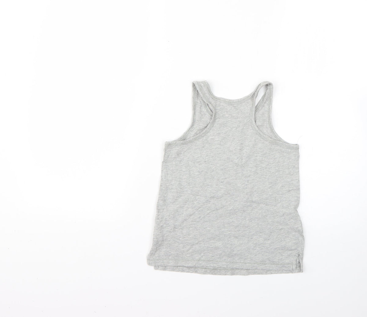 Back view of Gap girls’ grey basic t-shirt, size 6-7, years