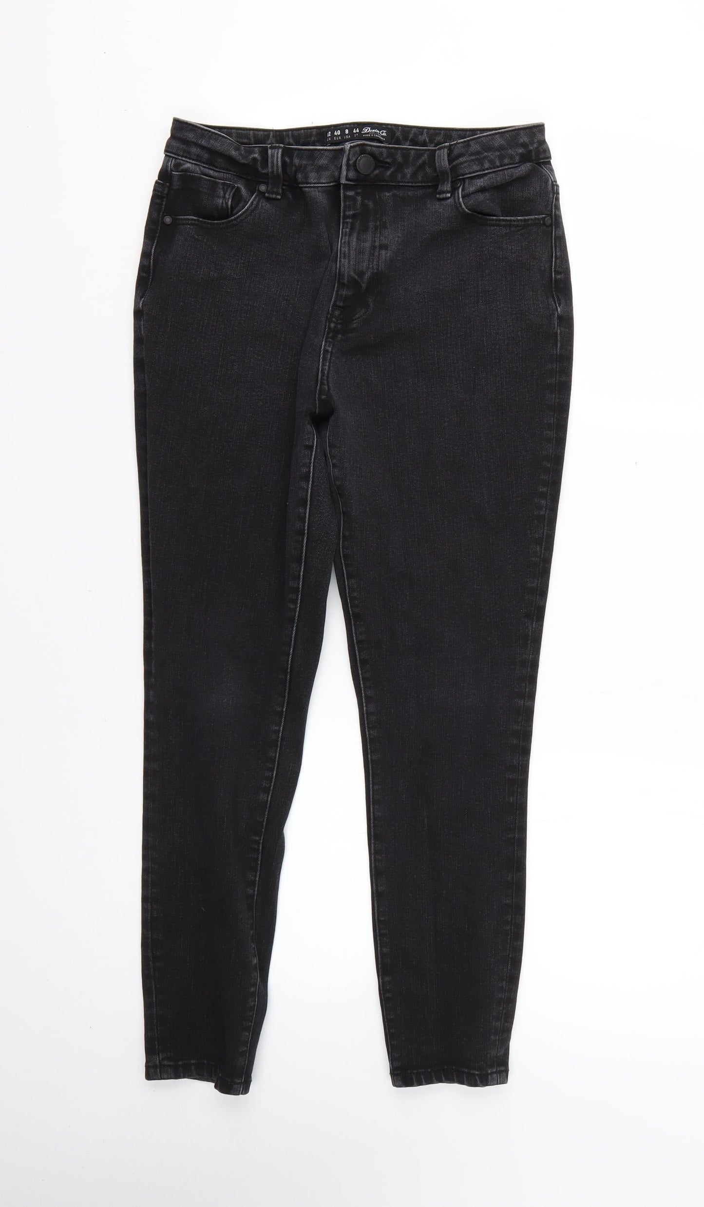 Denim & Co. Womens Black   Skinny Jeans Size 12 L24 in