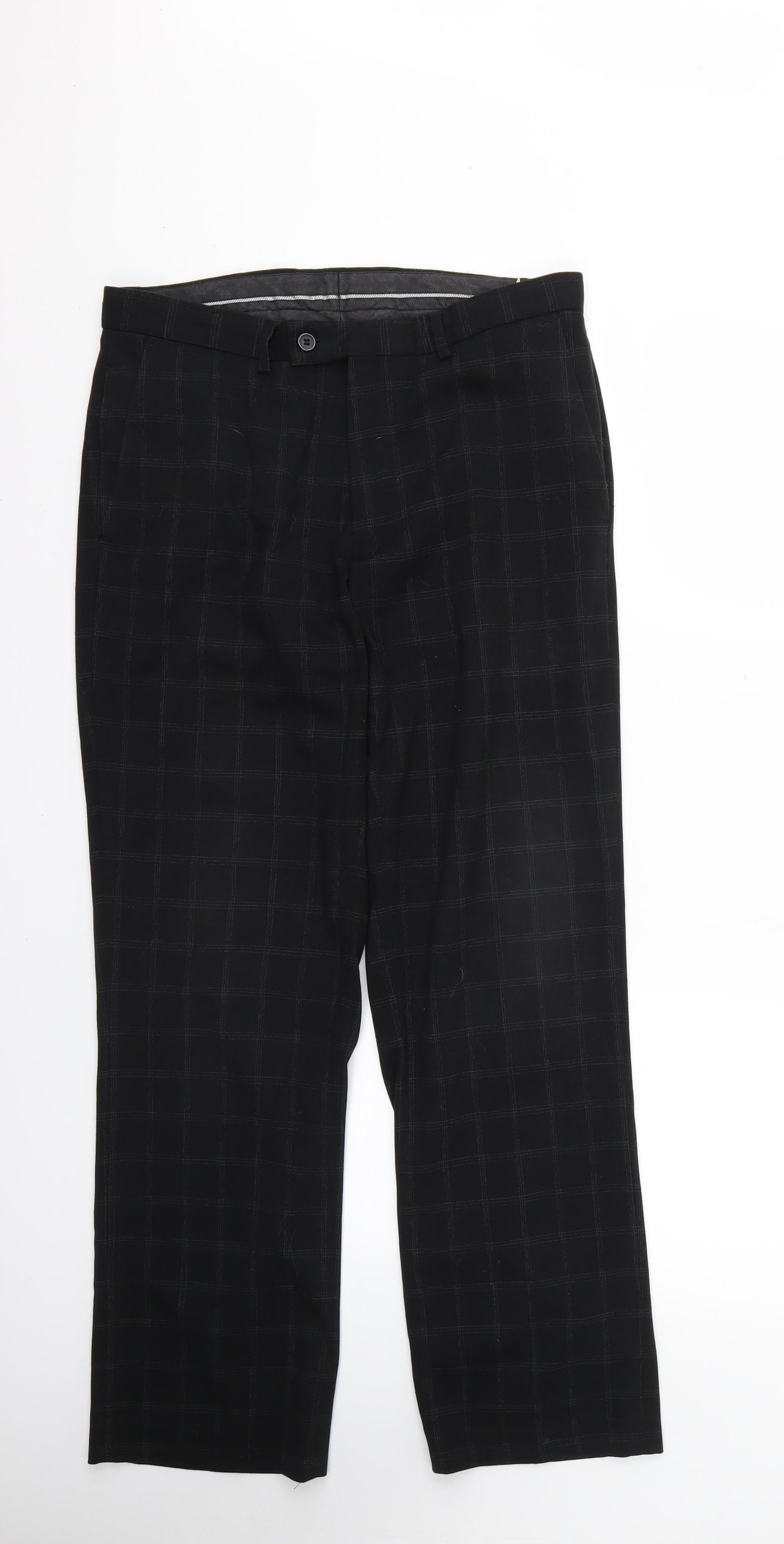 Mens UK Size  Cedar Wood State Regular Fit  Black Trousers