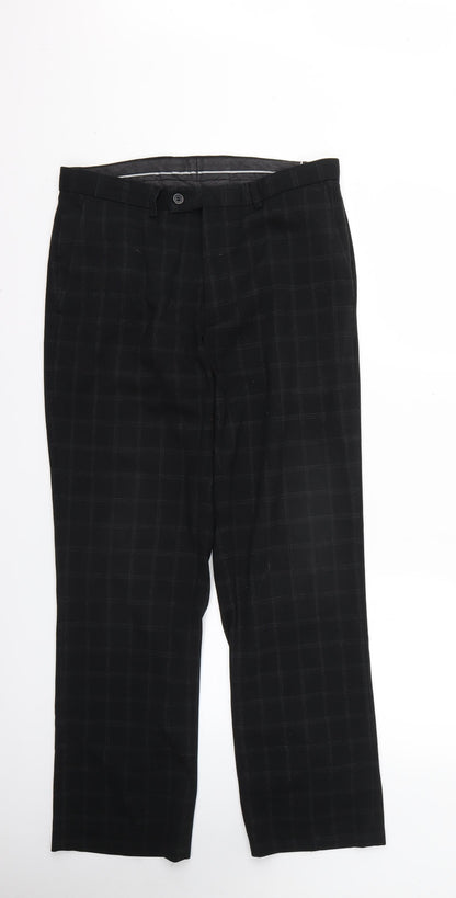 Mens UK Size  Cedar Wood State Regular Fit  Black Trousers