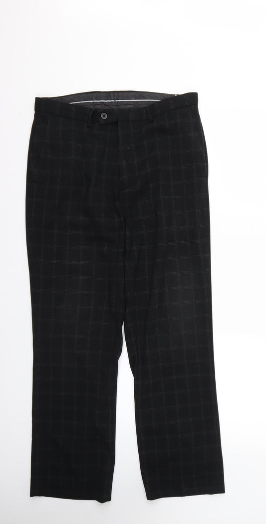 Mens UK Size  Cedar Wood State Regular Fit  Black Trousers