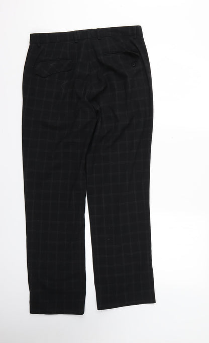Mens UK Size  Cedar Wood State Regular Fit  Black Trousers