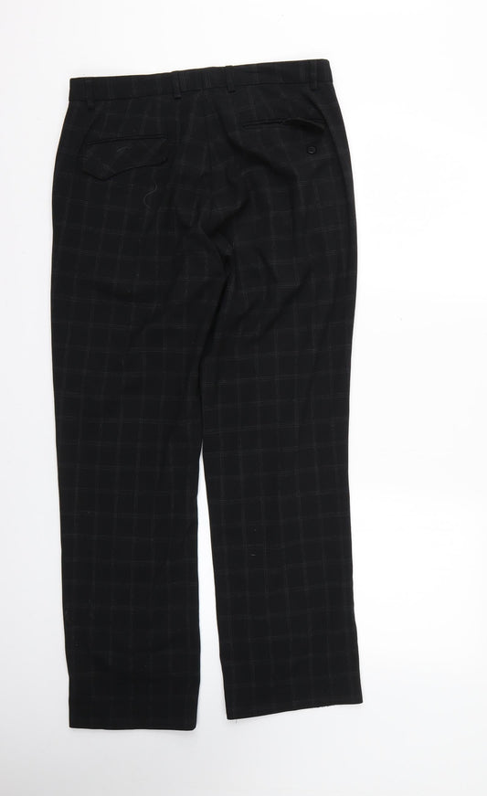 Mens UK Size  Cedar Wood State Regular Fit  Black Trousers