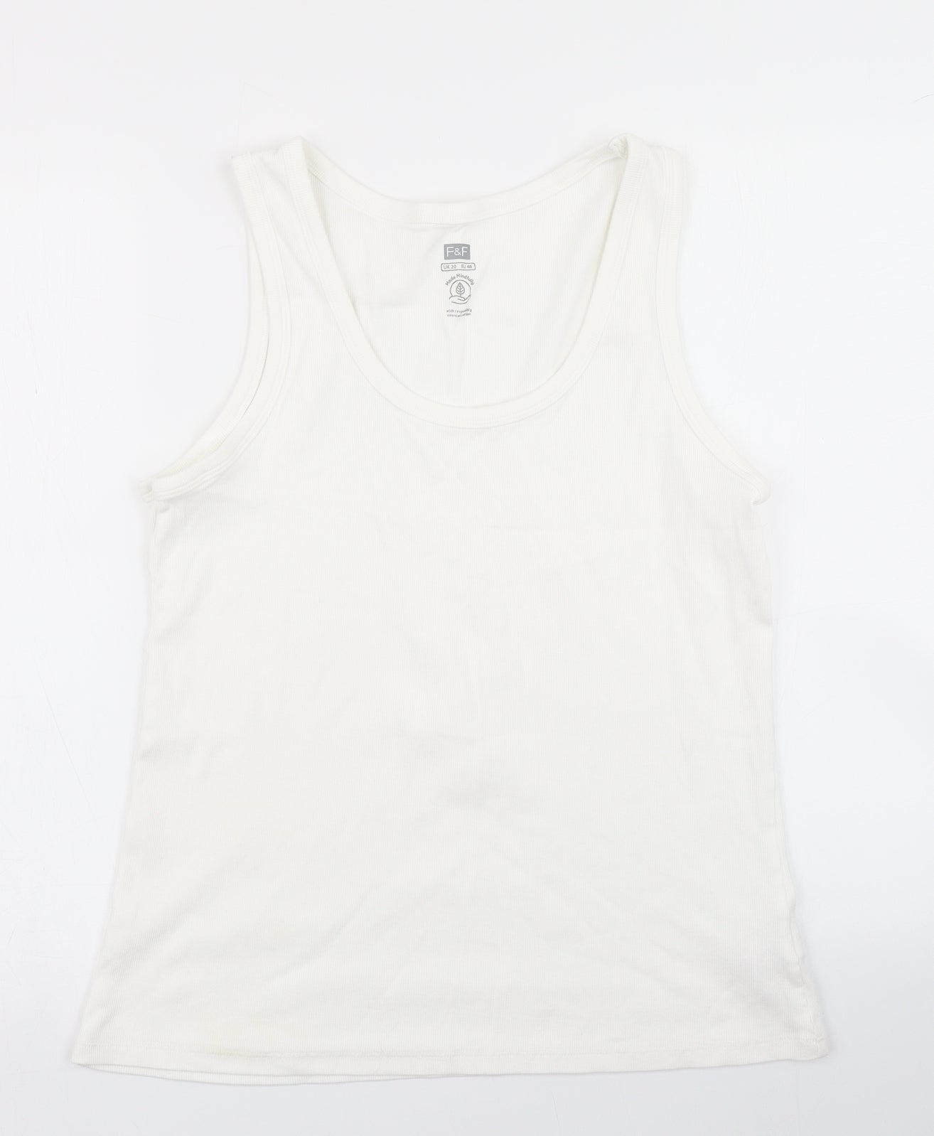 F&F Womens White   Basic Tank Size 20