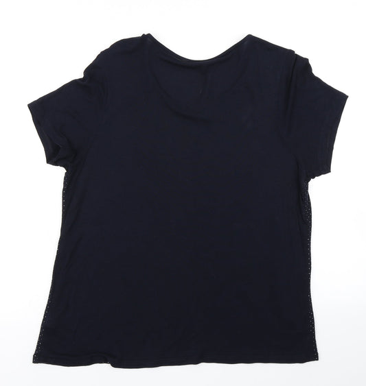 M&S Womens Blue   Basic T-Shirt Size 16