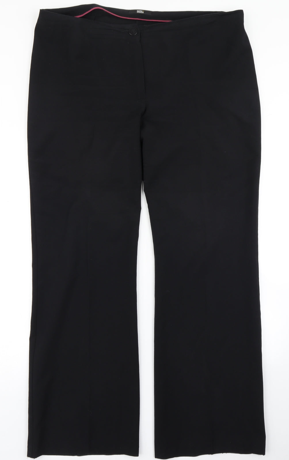 Womens UK Size 16 Marks & Spencer Regular Fit Dress Pants Black Trousers