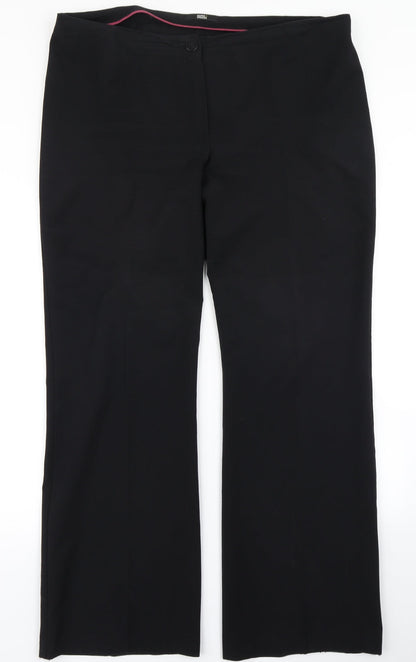 Womens UK Size 16 Marks & Spencer Regular Fit Dress Pants Black Trousers