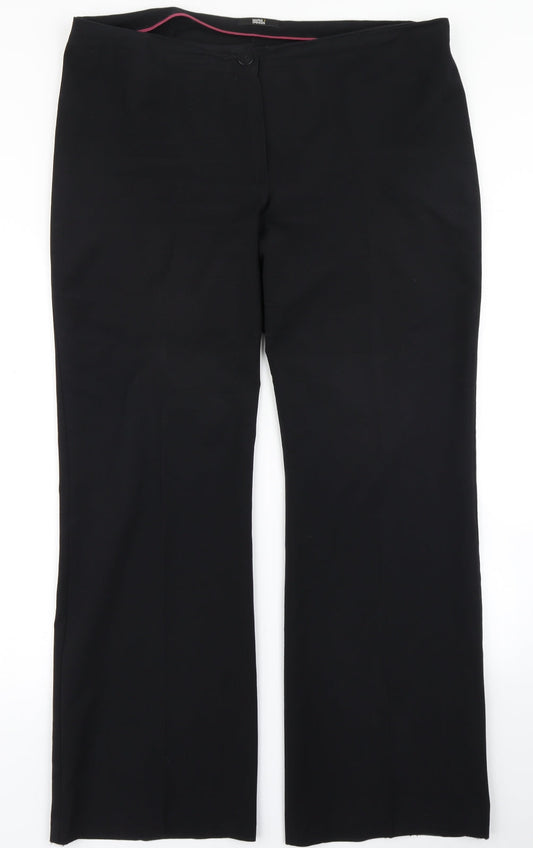 Womens UK Size 16 Marks & Spencer Regular Fit Dress Pants Black Trousers
