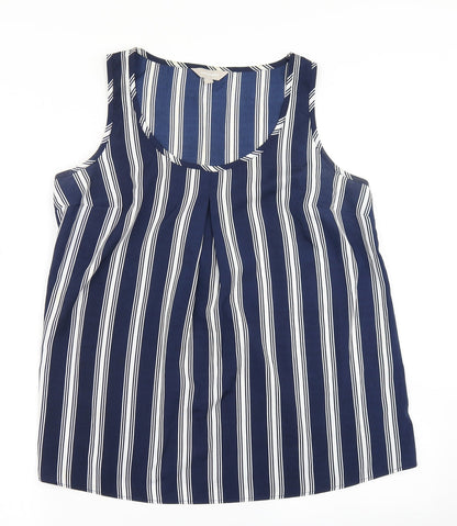 Anthology Womens Blue Striped  Basic Tank Size 12