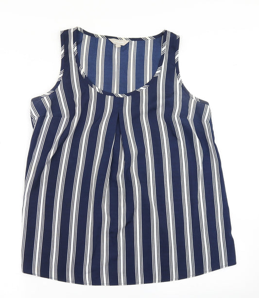 Anthology Womens Blue Striped  Basic Tank Size 12